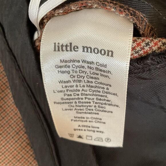 Aritzia Little Moon Women’s Rust Plaid Pants High Rise Pockets, Size 2 - Picture 9 of 10